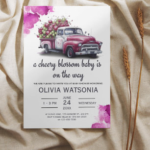 Cute Truck cherry Sweet Baby Shower  Invitation