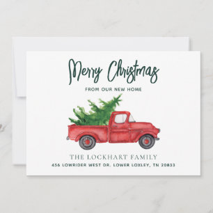 Cute Truck Christmas Holiday Moving Announcement