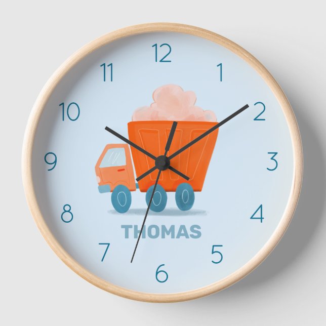 Cute Truck for Boys Room Wall Clock (Front)