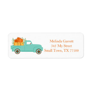 Cute Truck Pumpkins Country Fall Custom Address