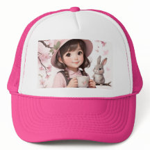 Cute Trucker Hat: Anime Girl.