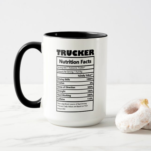 cute Trucker work facts Mug (With Donut)
