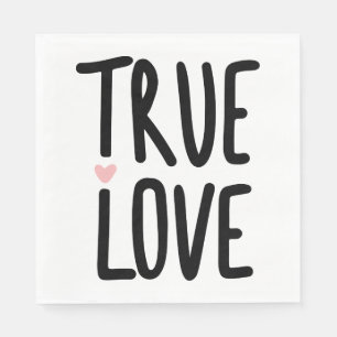 Cute True Love Wedding Bridal Shower Engagement Napkin