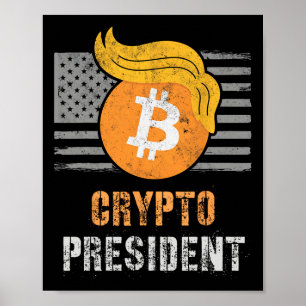 Cute Trump America Crypto President Inauguration B Poster