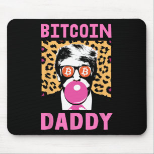 Cute Trump Bitcoin Daddy Crypto Finance Money Crew Mouse Mat