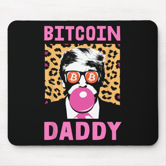 Cute Trump Bitcoin Daddy Crypto Finance Money Crew Mouse Mat (Front)