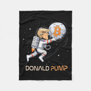 Cute Trump Bitcoin Donald Pump Crypto Bull Preside Fleece Blanket