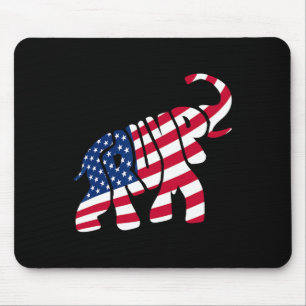 Cute Trump Gift Proud American Flag Elephant For M Mouse Mat