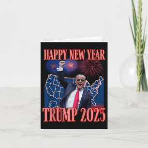 Cute Trump Happy New Year 2025 45 47 Outlaw Won Sa Card