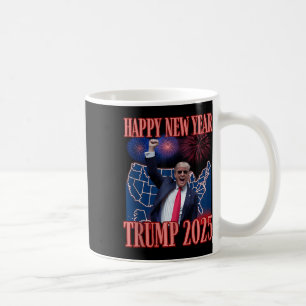 Cute Trump Happy New Year 2025 45 47 Outlaw Won Sa Coffee Mug