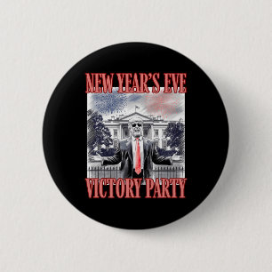Cute Trump New Year's Eve Victory Party Fireworks 6 Cm Round Badge