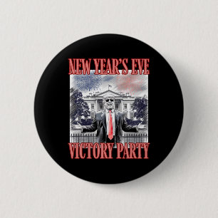Cute Trump New Year's Eve Victory Party Fireworks  6 Cm Round Badge