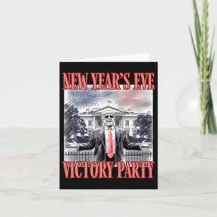 Cute Trump New Year's Eve Victory Party Fireworks Card