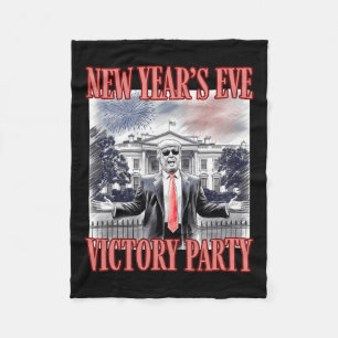 Cute Trump New Year's Eve Victory Party Fireworks Fleece Blanket