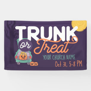 Cute Trunk or Treat Custom Halloween Banner