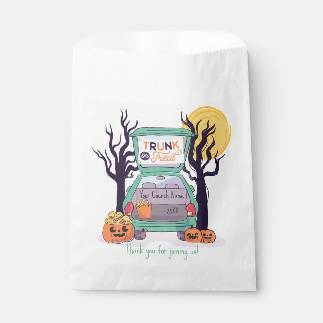 Cute Trunk or Treat Custom Halloween  Favour Bags (Front)