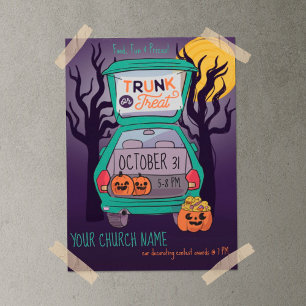 Cute Trunk or Treat Custom Halloween Poster
