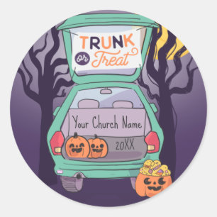 Cute Trunk or Treat Custom Halloween Sticker