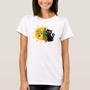 Cute Tshirt with black cat and cactus