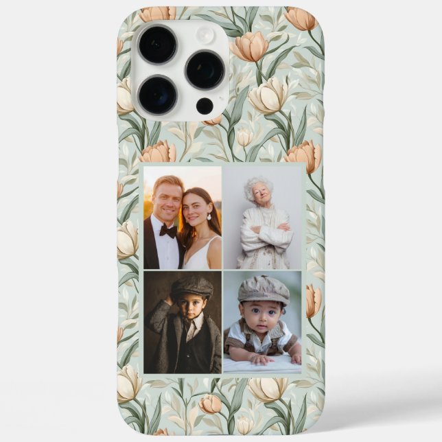 Cute Tulip Custom Photo Iphone Case For Moms (Back)