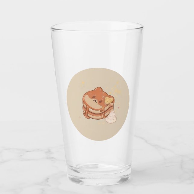 Cute Tumbler, Kawaii Shiba Inu Glass Cup (Front)