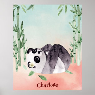 Cute Tumbling Panda Poster