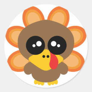 🦃 Cute turkey boy 2.0 / thanksgiving Classic Round Sticker