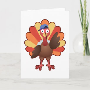 Cute Turkey Boy Gobble - Thanksgiving Gift Card
