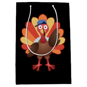 Cute Turkey Boy Gobble - Thanksgiving Gift Medium Gift Bag