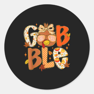 Cute Turkey Camo Happy Thanksgiving Fall Kids Boy Classic Round Sticker
