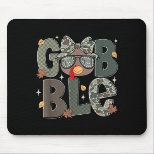 Cute Turkey Camo Happy Thanksgiving Fall Kids Boy Mouse Mat