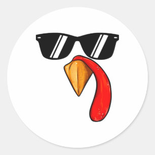 Cute Turkey Face Boy Thanksgiving Costume Turkey S Classic Round Sticker