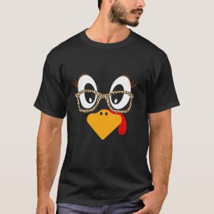 Cute Turkey Face Matching Family Costume Thanksgiv T-Shirt