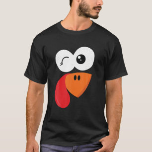 Cute Turkey Face Matching Family Costume Thanksgiv T-Shirt