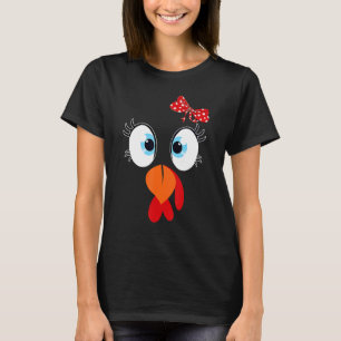 Cute Turkey Face Thanksgiving I'm Thankful Family T-Shirt