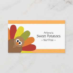 Cute Turkey Food Label Place Card