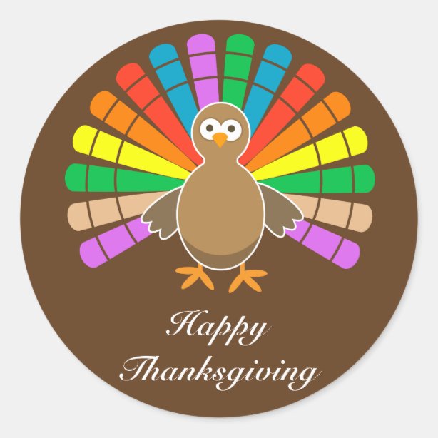 Cute Thanksgiving Stickers & Labels Zazzle UK