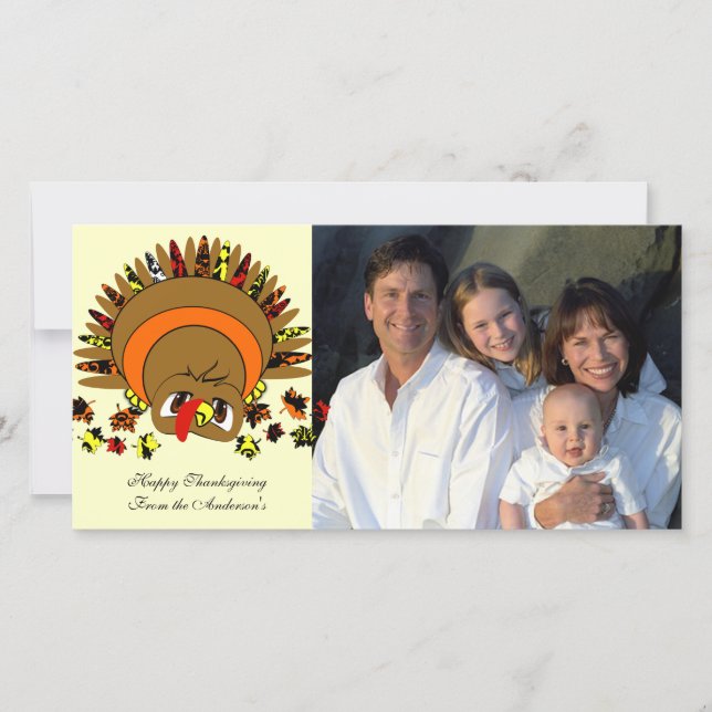 Cute Turkey Holiday Card (Front)