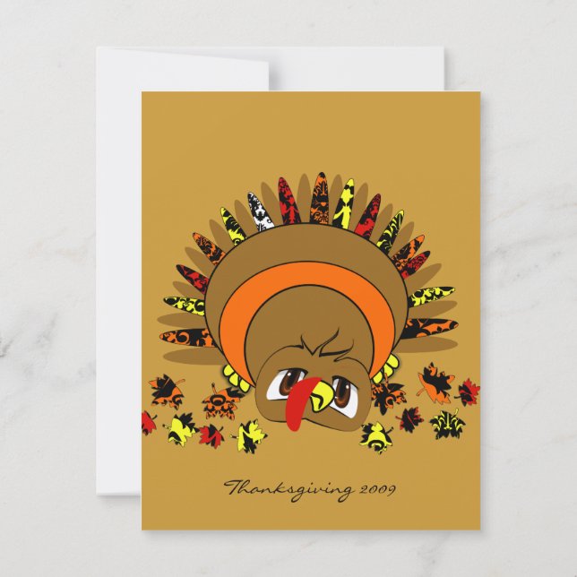 Cute Turkey Invitation (Back)