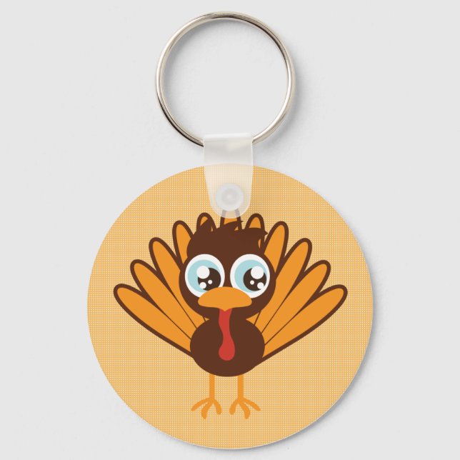 Cute Turkey Key Ring (Front)