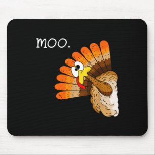 Cute turkey moo halloween thanksgiving for men mouse mat