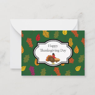 Cute Turkey Pumpkin Pie Thanksgiving   Personalise Card