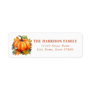 Cute Turkey Pumpkins Return Address Labels