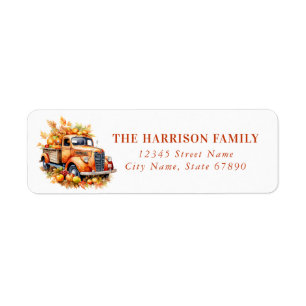 Cute Turkey Pumpkins Return Address Labels