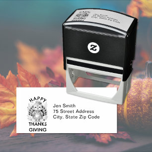 Cute Turkey Return Address Self-inking Stamp