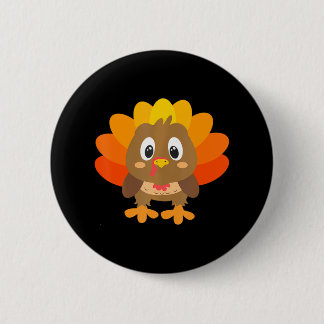 Cute Turkey s Thanksgiving 6 Cm Round Badge