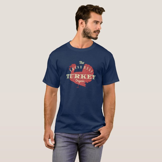 Cute Turkey Shape The Fresh Meat Organic  T-Shirt (Front Full)