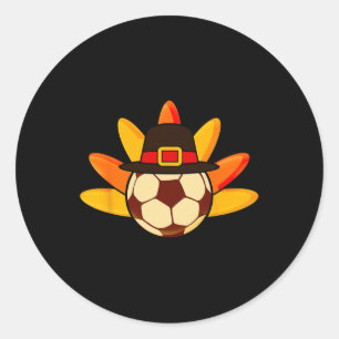 Cute Turkey Soccer Ll For Toddler Soccer Thanksgiv Classic Round Sticker