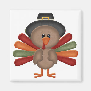 Cute Turkey Thanksgiving (customisable) Magnet