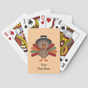 Cute Turkey Thanksgiving (customisable) Playing Cards